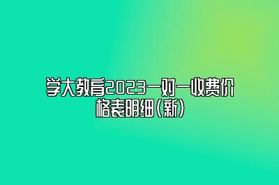 学大教育2023一对一收费价格表明细（新）