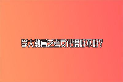 学大教育艺考文化课好不好？