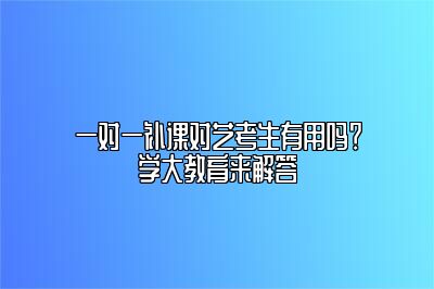 一对一补课对艺考生有用吗？学大教育来解答