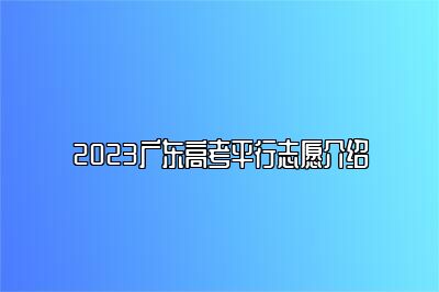 2023广东高考平行志愿介绍