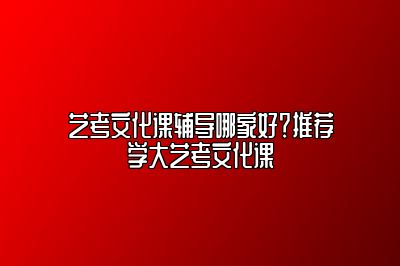 艺考文化课辅导哪家好？推荐学大教育