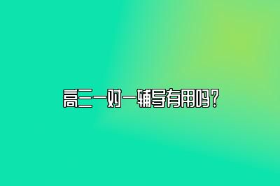 高三一对一辅导有用吗？（高三冲刺哪个辅导机构比较好）