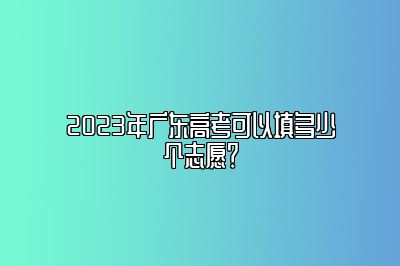 2023年广东高考可以填多少个志愿？