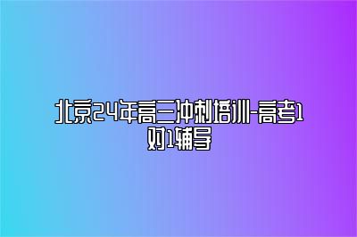 北京24年高三冲刺培训-高考1对1辅导