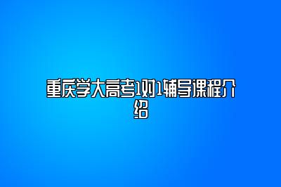 重庆学大高考1对1辅导课程介绍