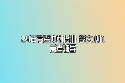 24年高考冲刺培训-学大1对1高考辅导