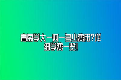 青岛学大一对一多少费用?详细学费一览！