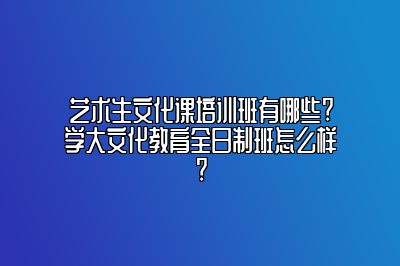 艺术生文化课培训班有哪些?学大文化教育全日制班怎么样?