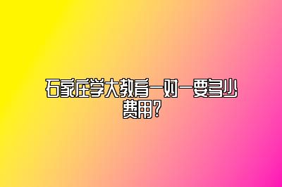 石家庄学大教育一对一要多少费用?