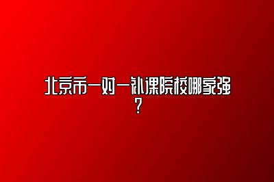北京市一对一补课院校哪家强?